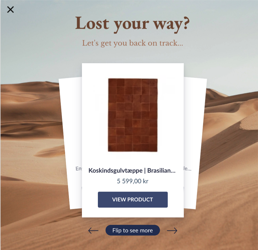 404 page product recommendation