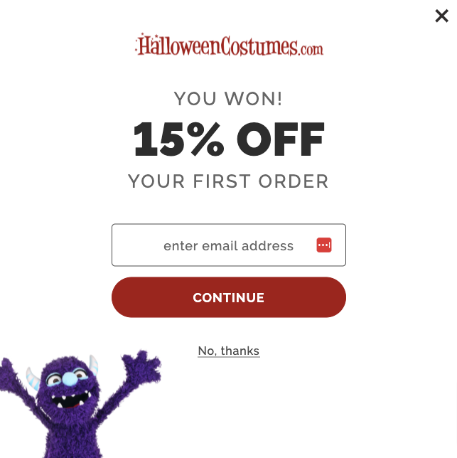 halloweencostumes.com discount popup