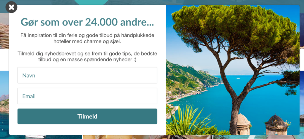 Hideaways customers number popup
