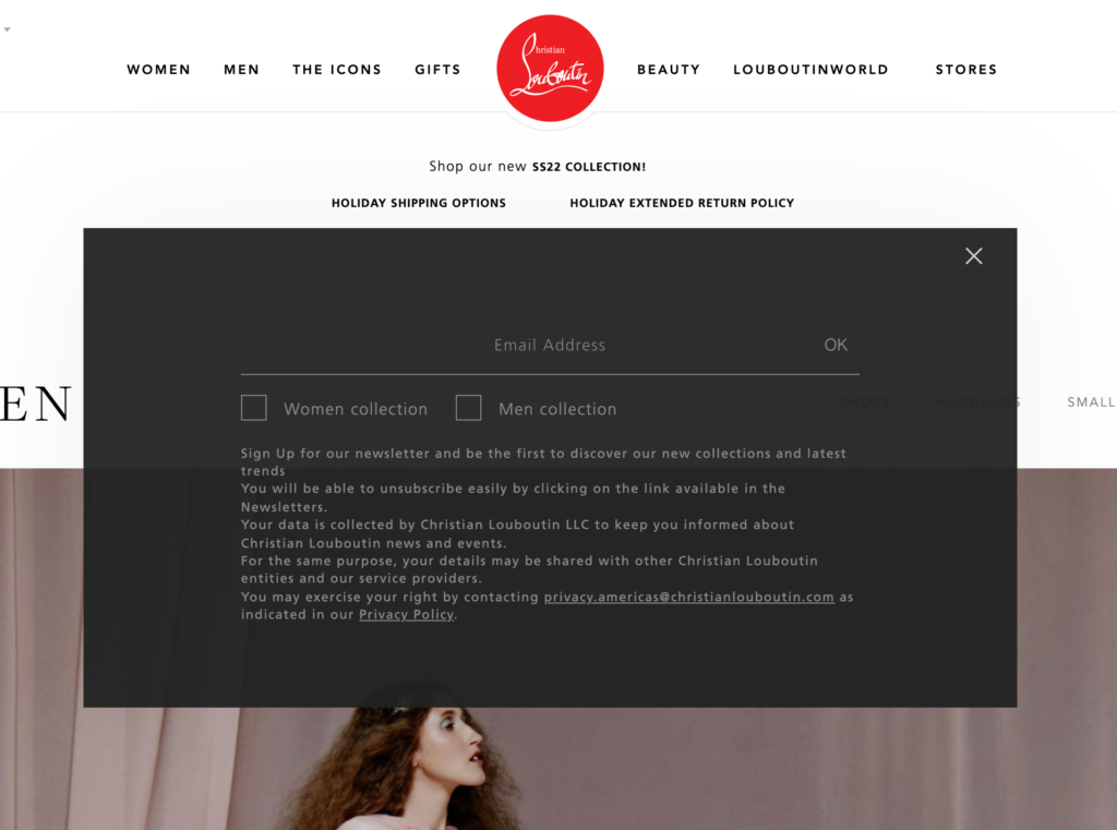 Christian Louboutin popup