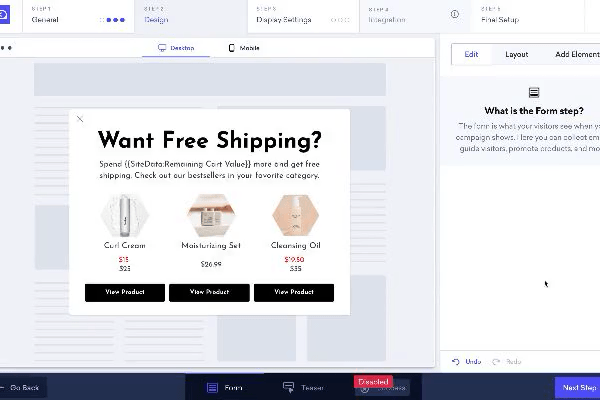 black friday popup product recommendation 
