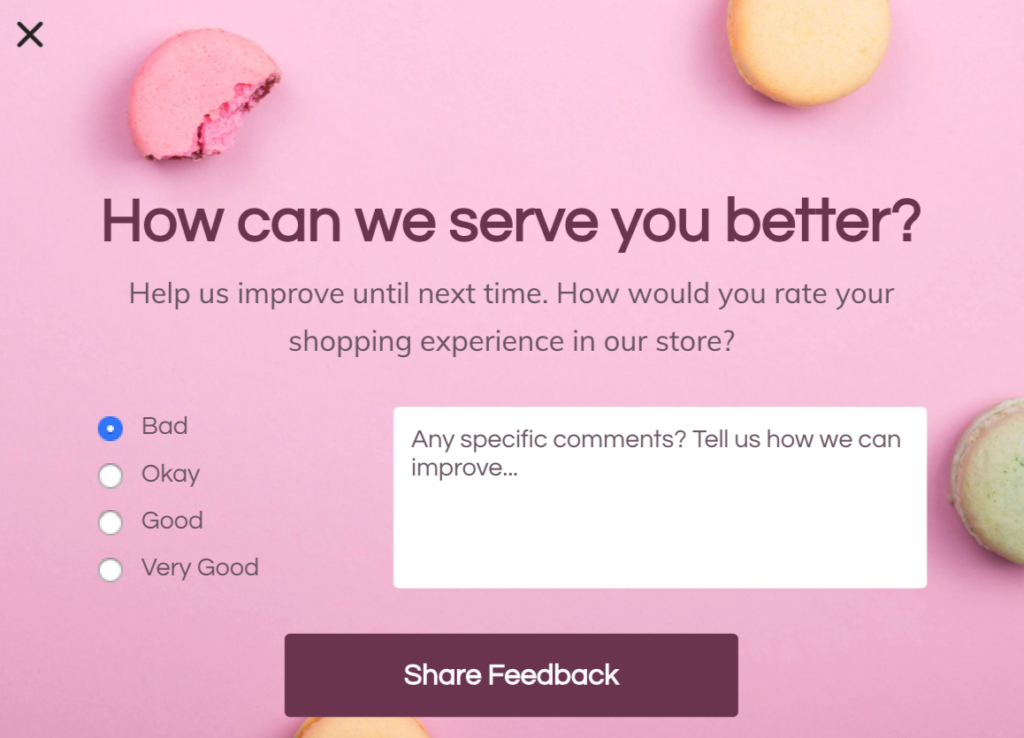 Feedback form Popup