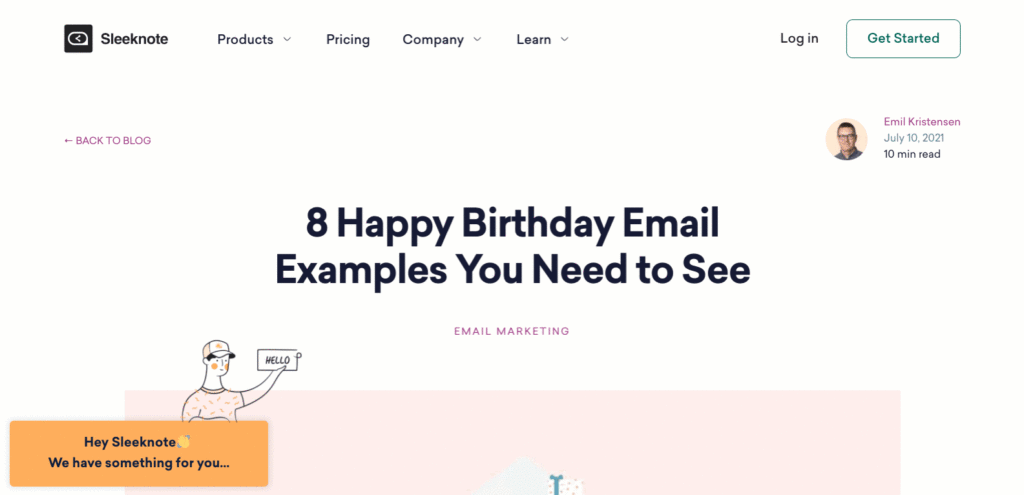 Multistep slide-in popup