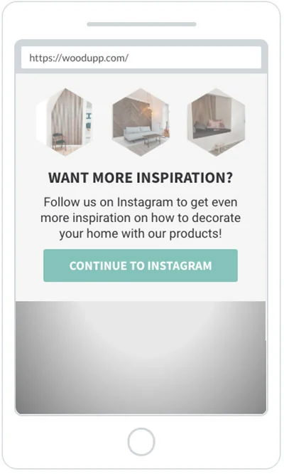 woodup mobile popup