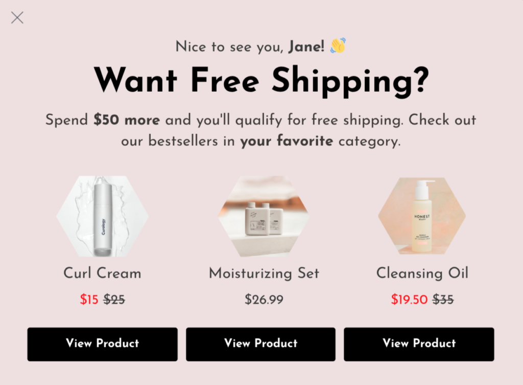 free shipping popup