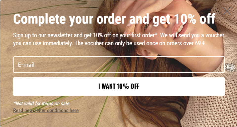 cart abandonment popup sage