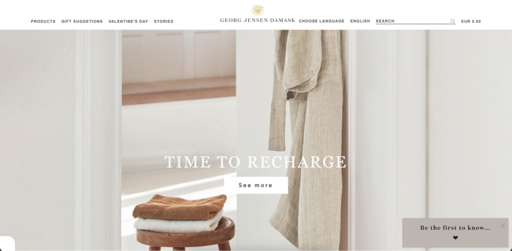 Georg Jensen Damask be first to know popup