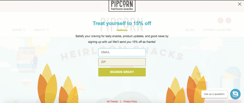 pipcorn popup