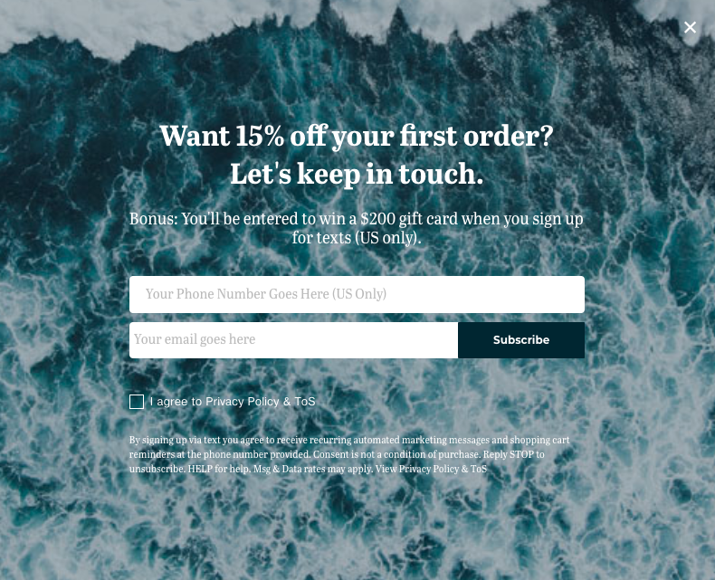 united by blue popup