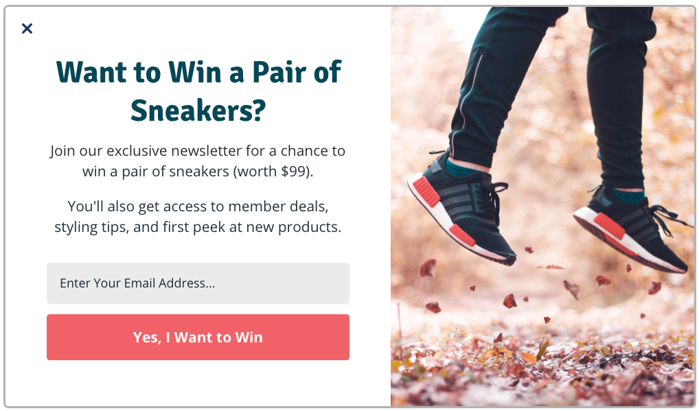 Win Sneakers Popup