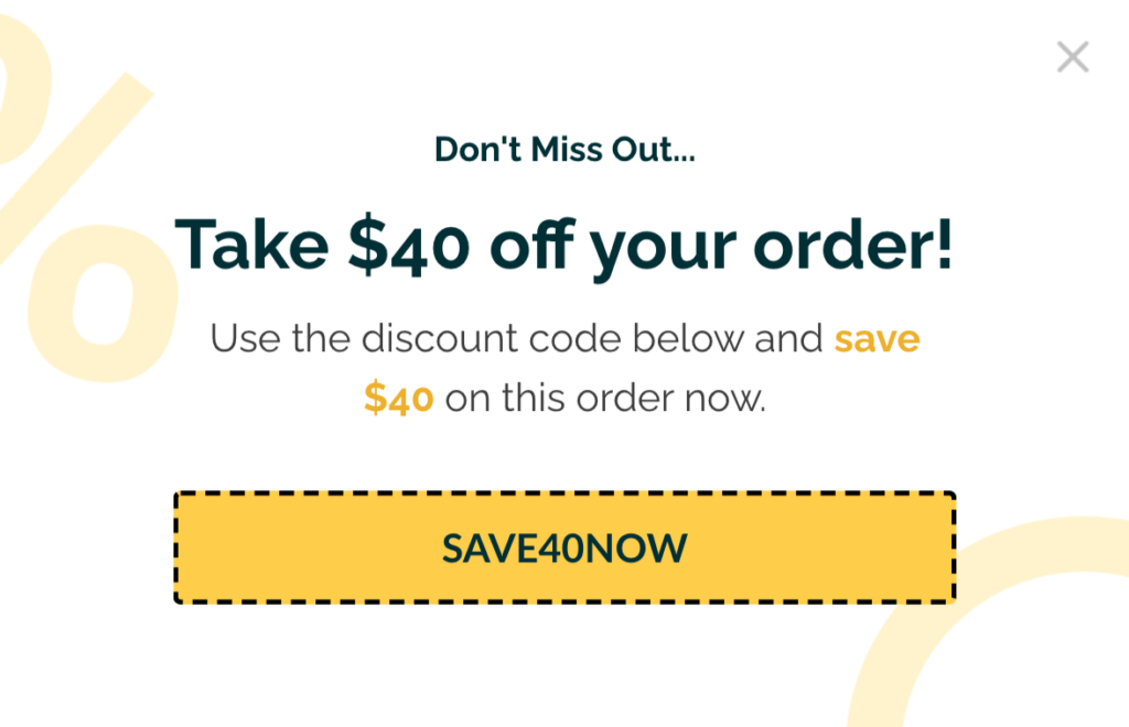 high cart value popup