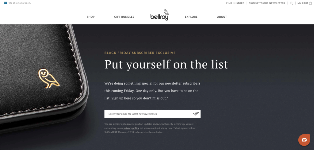 bellroy black friday offer
