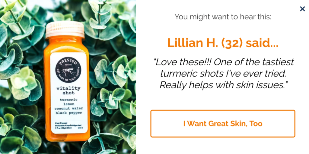 testimonials social proof popup
