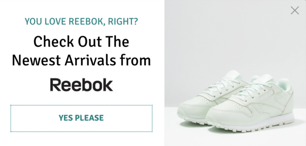 reebok returning subscribers popup