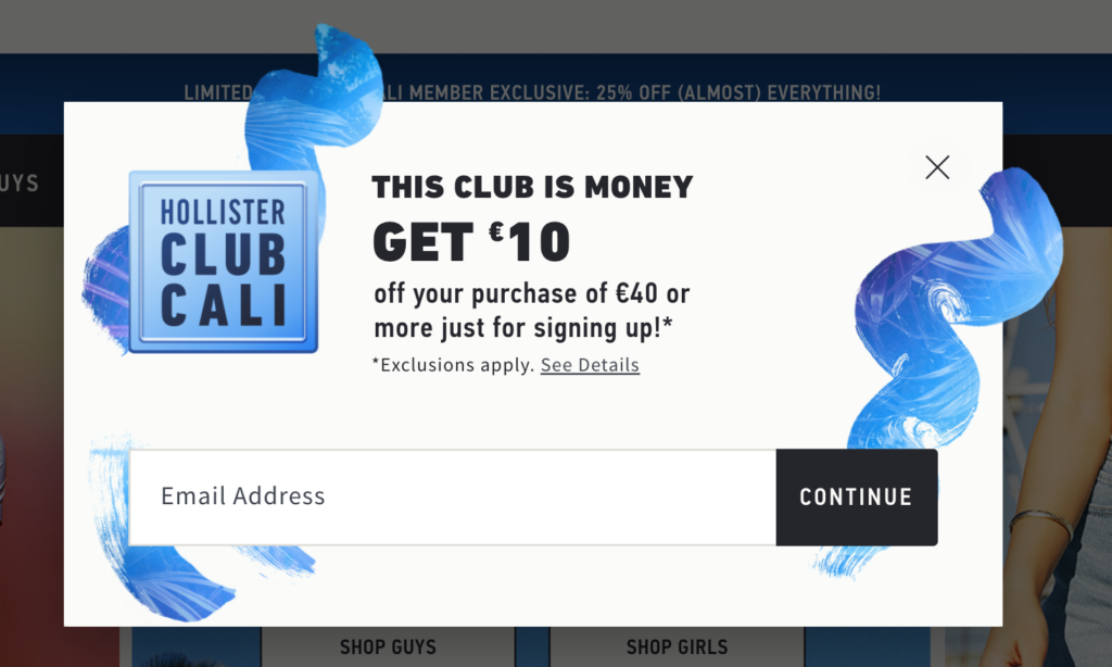 hollister popup