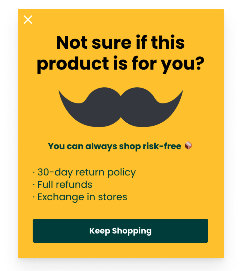 exit intent popup