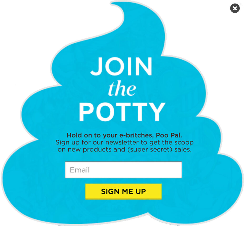 Poo~Pourri creative copy and popup
