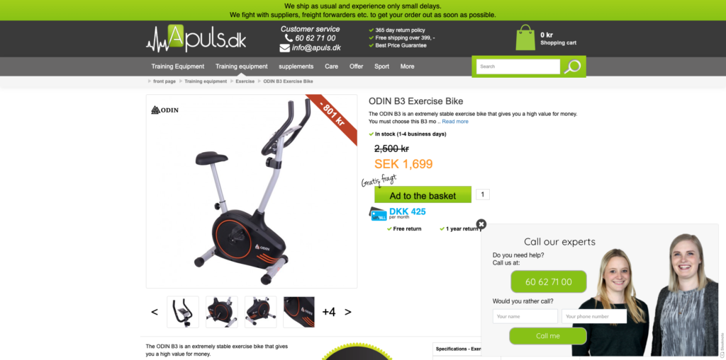 apuls product recommendation popup