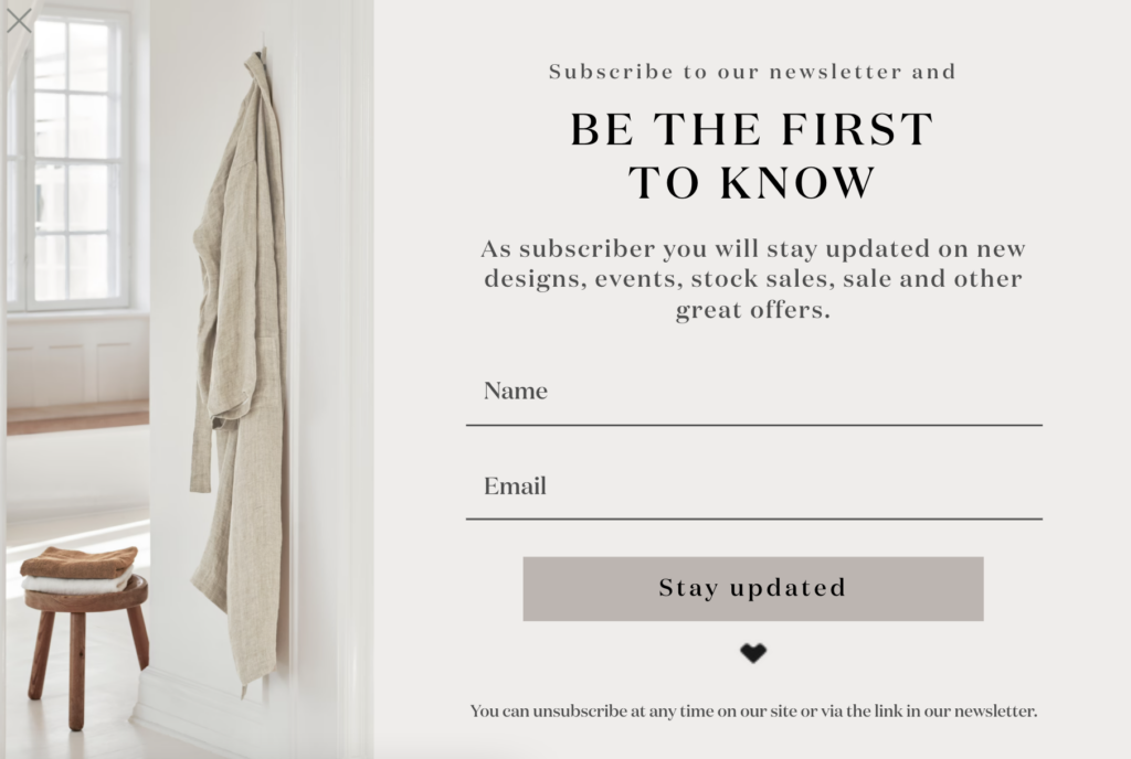 Georg Jensen Damask be first to know popup