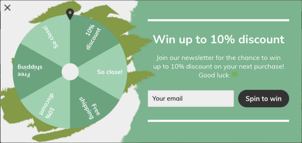 spin to win discount popup