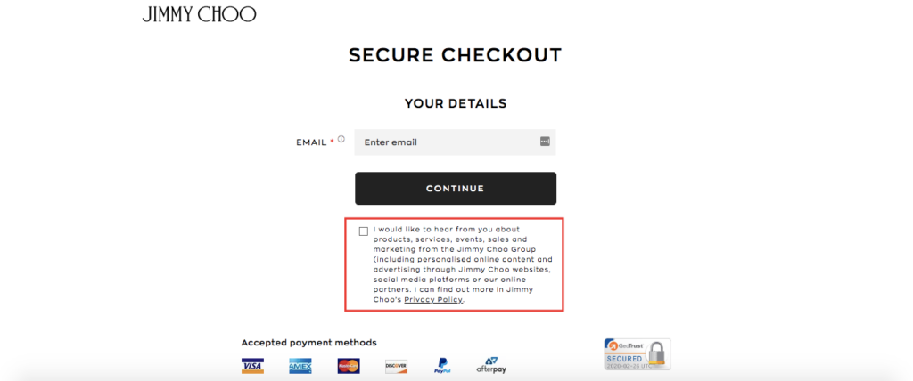 Jimmy choo secure checkout