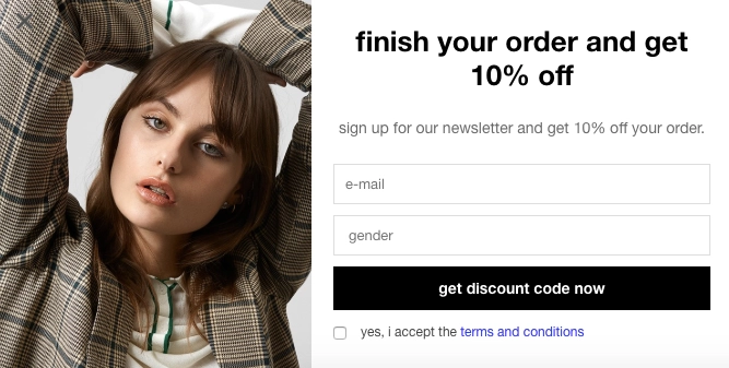cart abandonment popup 