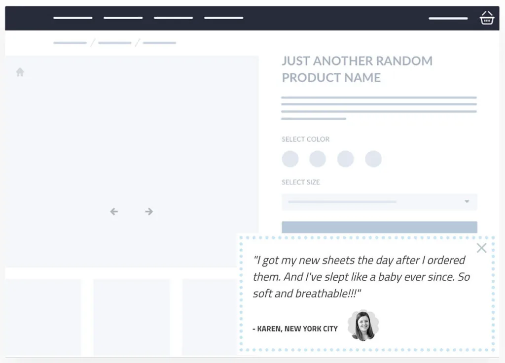 Testimonials popup example