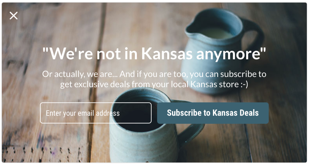 Geo-targeting popup