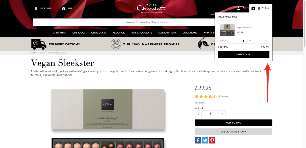 hotel chocolat countdown merge tag popup