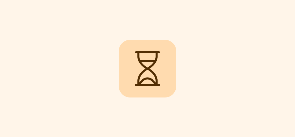 Hourglass icon representing the passage of time.