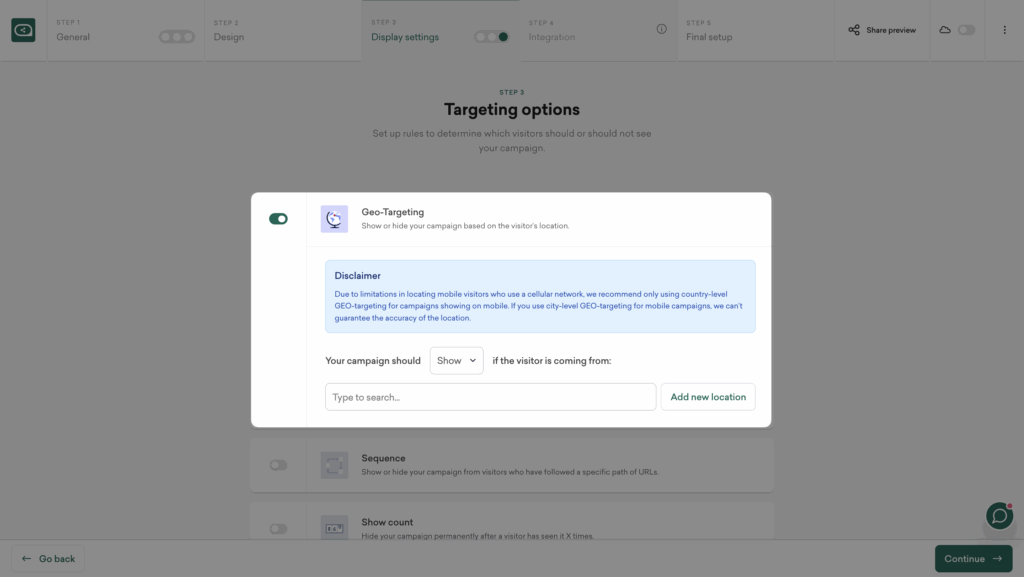  Enable location targeting for build trust in cart