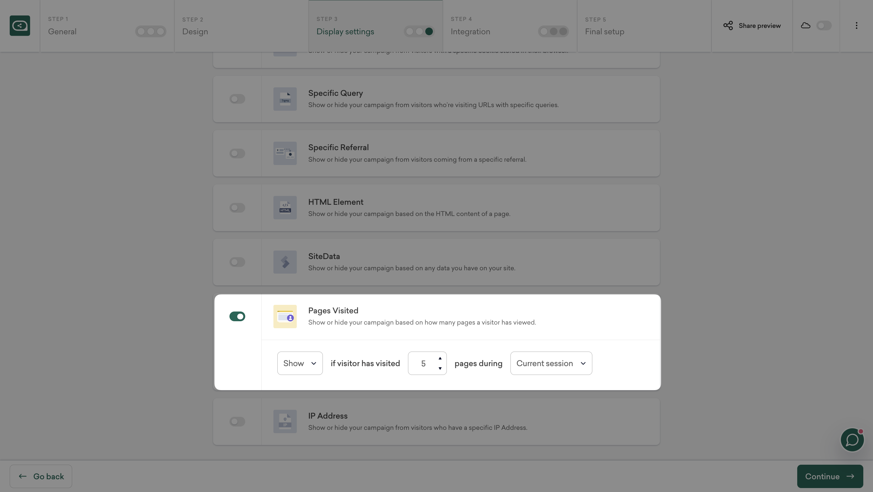 targeting visitors for black friday support popup