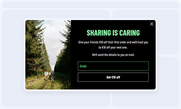 Black Friday popup campaign with savings and discount messaging