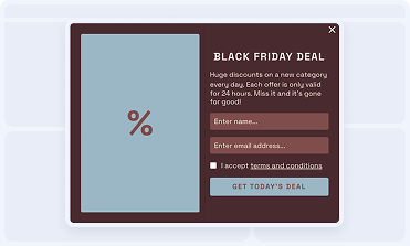 Daily offer Black Friday popup campaign