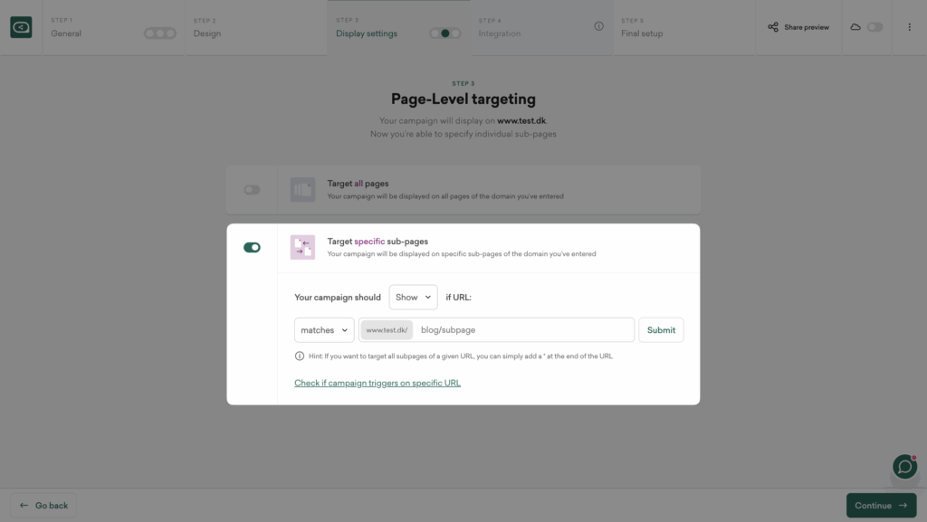 Choose pages