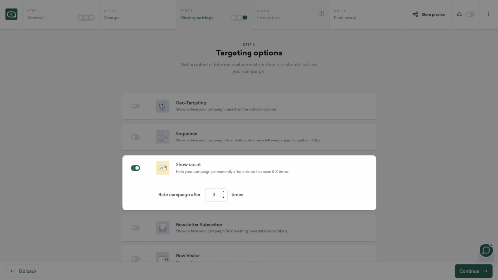 Limit Black Friday popup catalogue views using show count