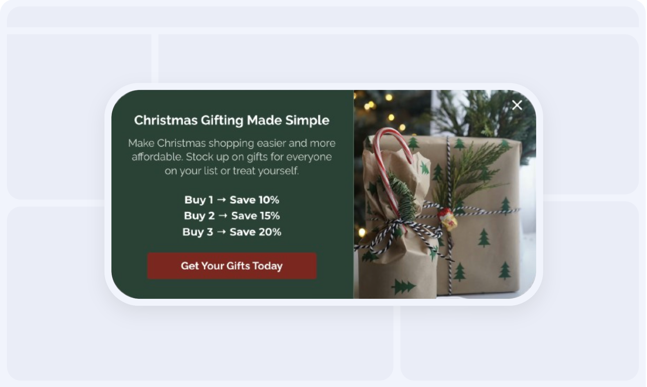 Grow orders with tiered discounts popup