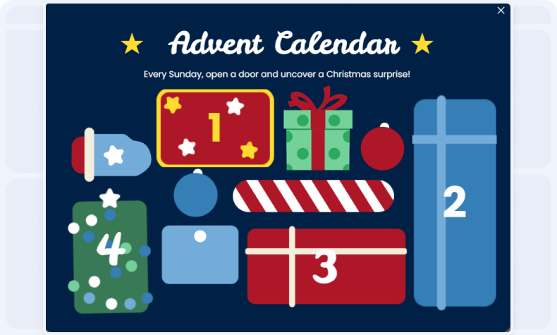 Christmas advent calendar popup