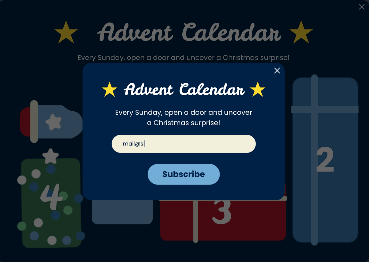 Animated GIF of shoppers interacting with a Christmas Advent Calendar