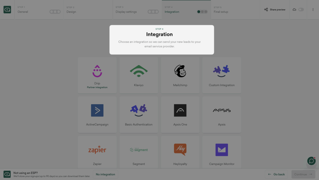 Sleeknote integration setup for Christmas Spin to Win popup.