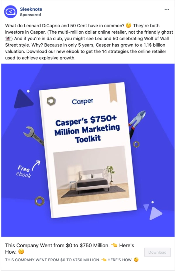 Sleeknote Facebook Lead Ad