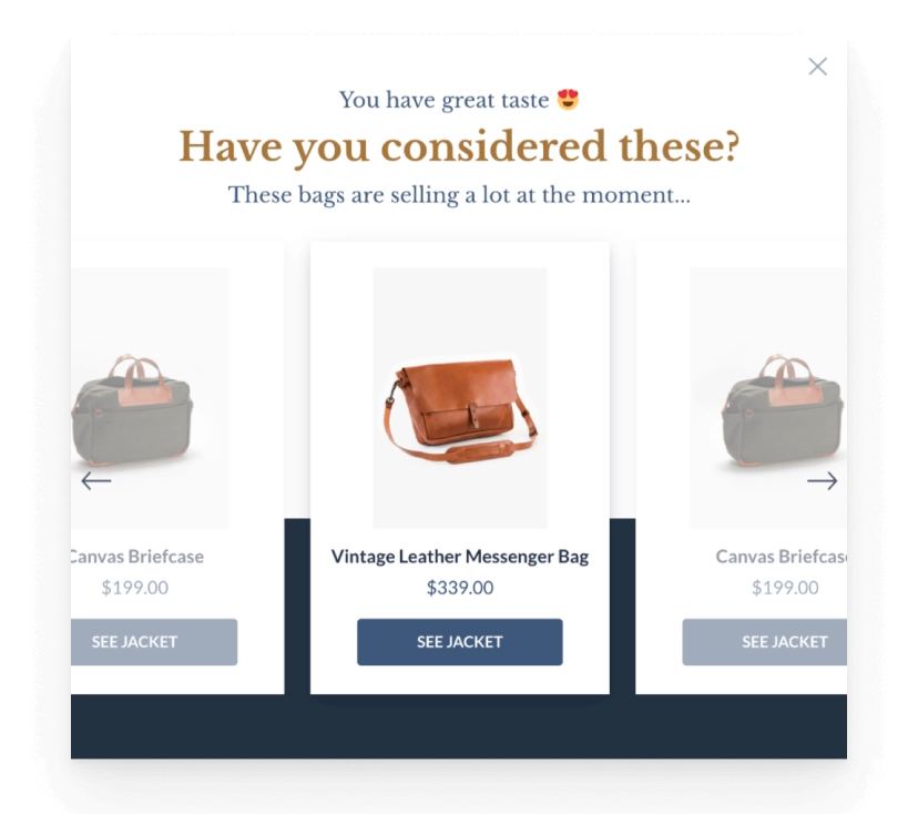 Exit-Intent Product Recommendation Popup