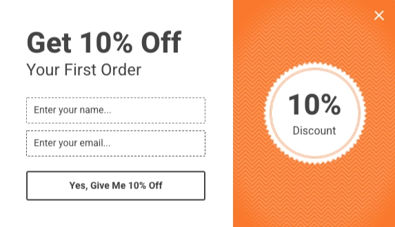 Template - Collect Emails - 10 percent off first order
