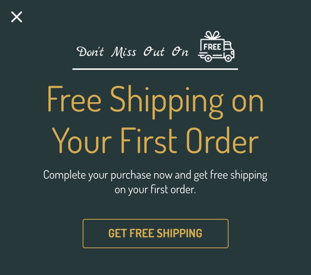 free shipping popup