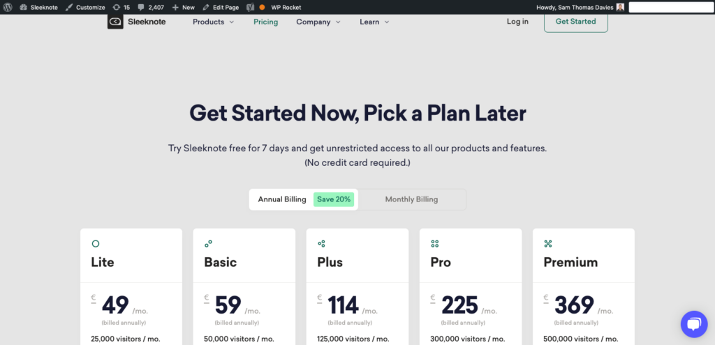 Sleeknote CEo Contact POpup