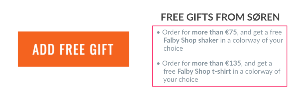 Falby shop Free gift popup
