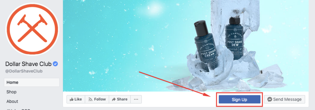 Dollar Shave Club’s Facebook page