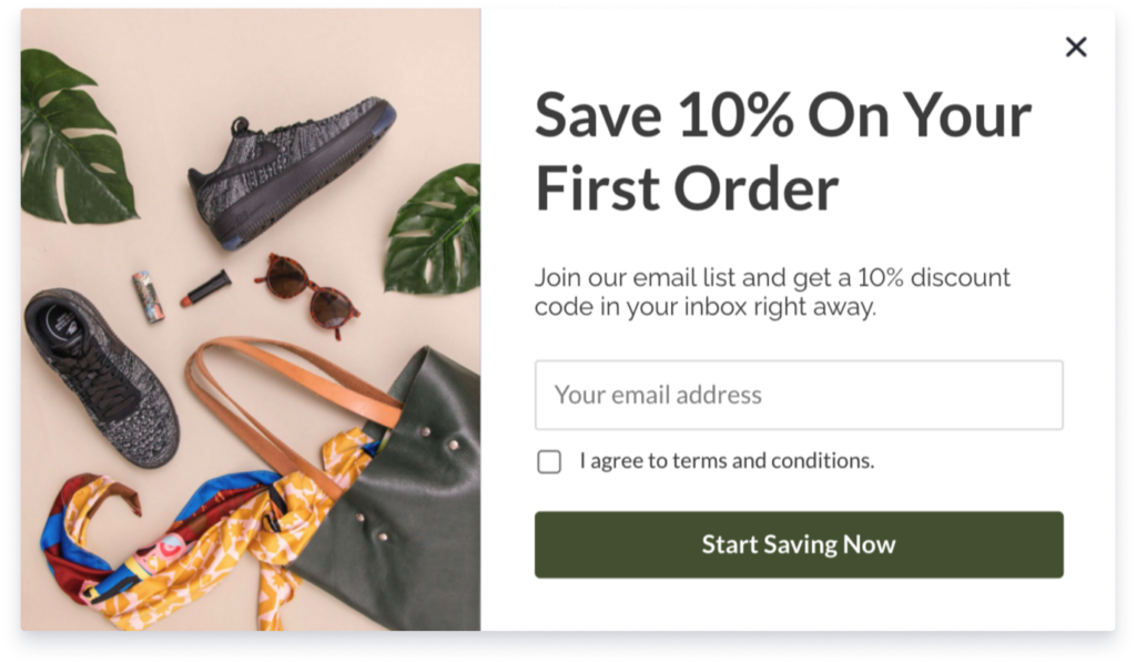multistep email popup