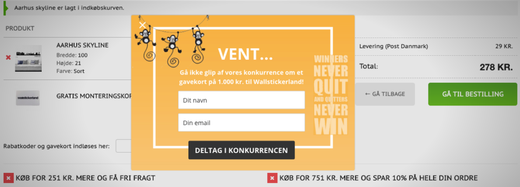 Wallstickerland exit-intent popup