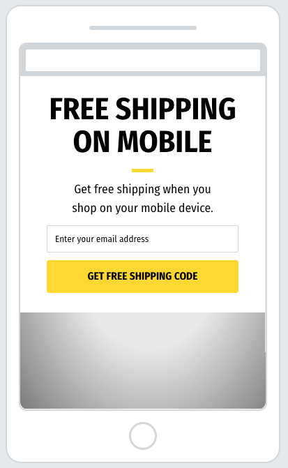 free shipping mobile popup